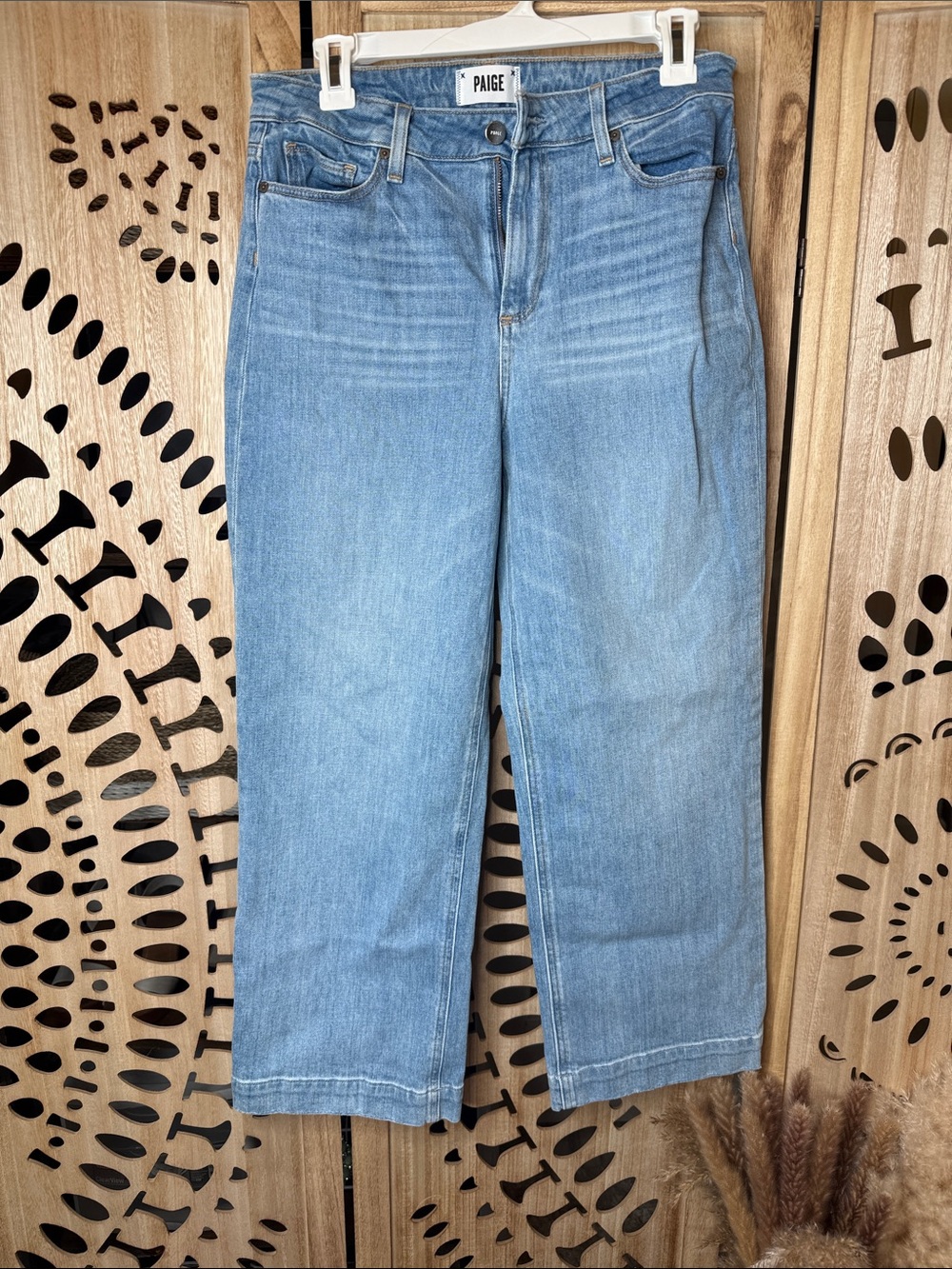PAIGE Light Wash Straight Leg gaucho Jeans